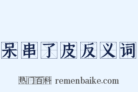 呆串了皮反义词是什么意思的图片